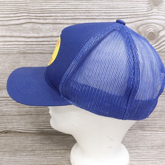 BASS PRO SHOPS LOGO BLUE ADJUSTABLE MESH SNAPBACK BASEBALL TRUCKER HAT CAP - Picture 4 of 11